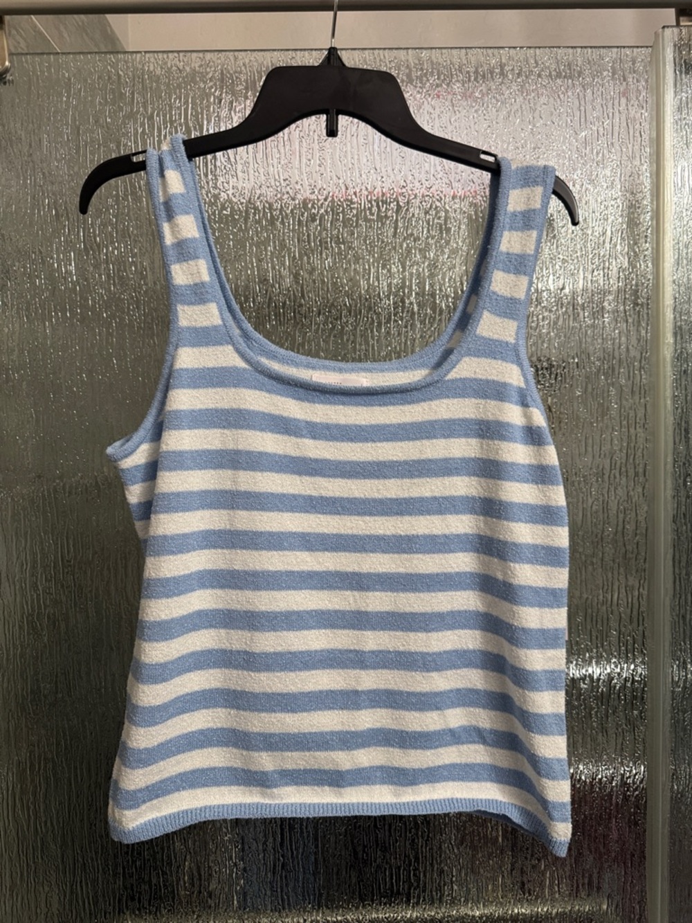 LC Lauren Conrad Blue & White Striped Knit Tank